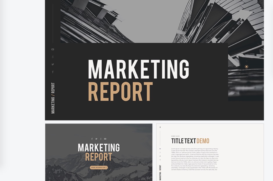 Marketing Report Free PowerPoint Keynote Presentation Template