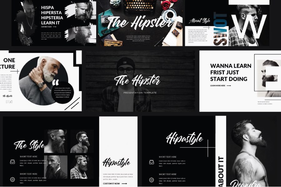 Hipster Free PPT Template Powerpoint Keynote Presentation Template Freebies