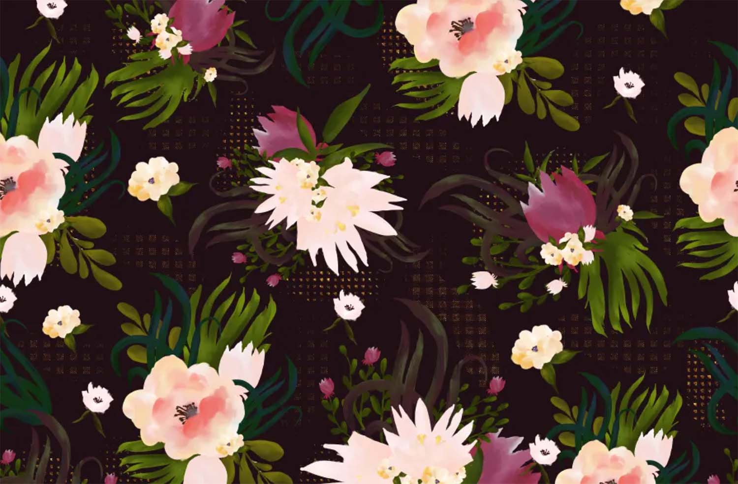 Dark Flower Seamless Pattern