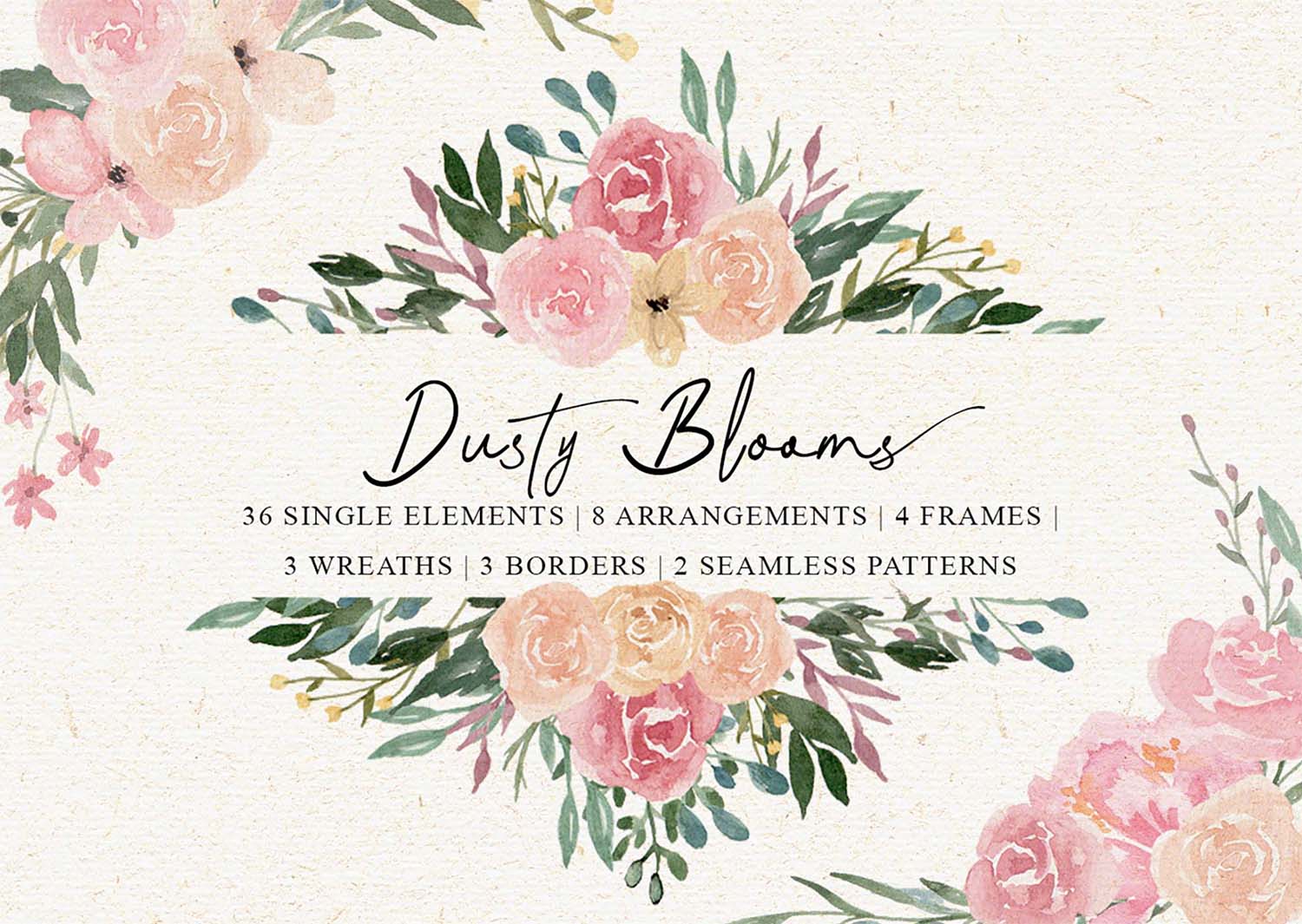 Dusty Blooms Watercolor