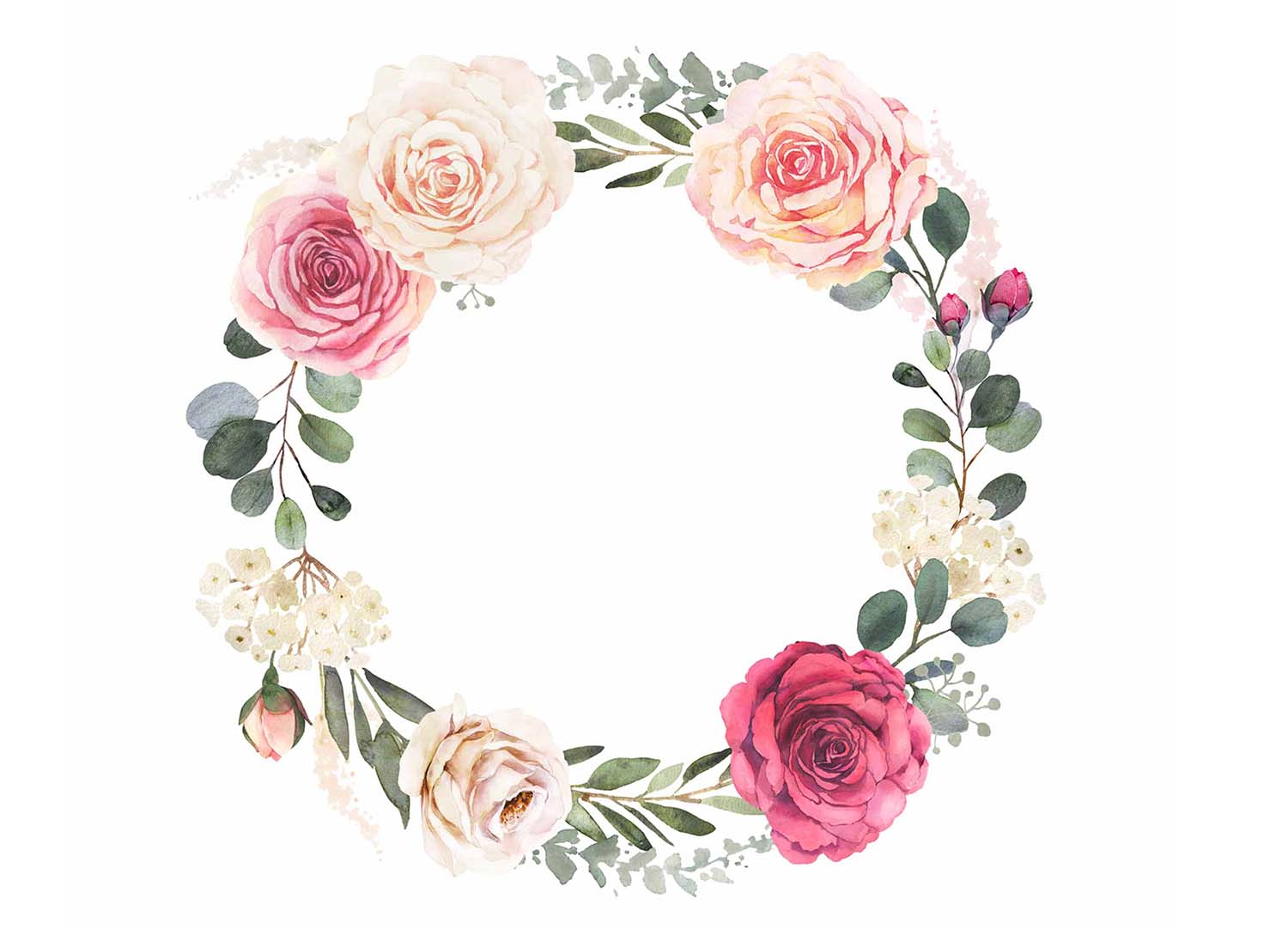 Floral Wreath with Roses