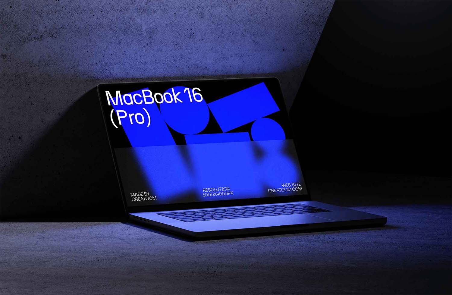 MacBook Pro 16 Mockup on Concrete