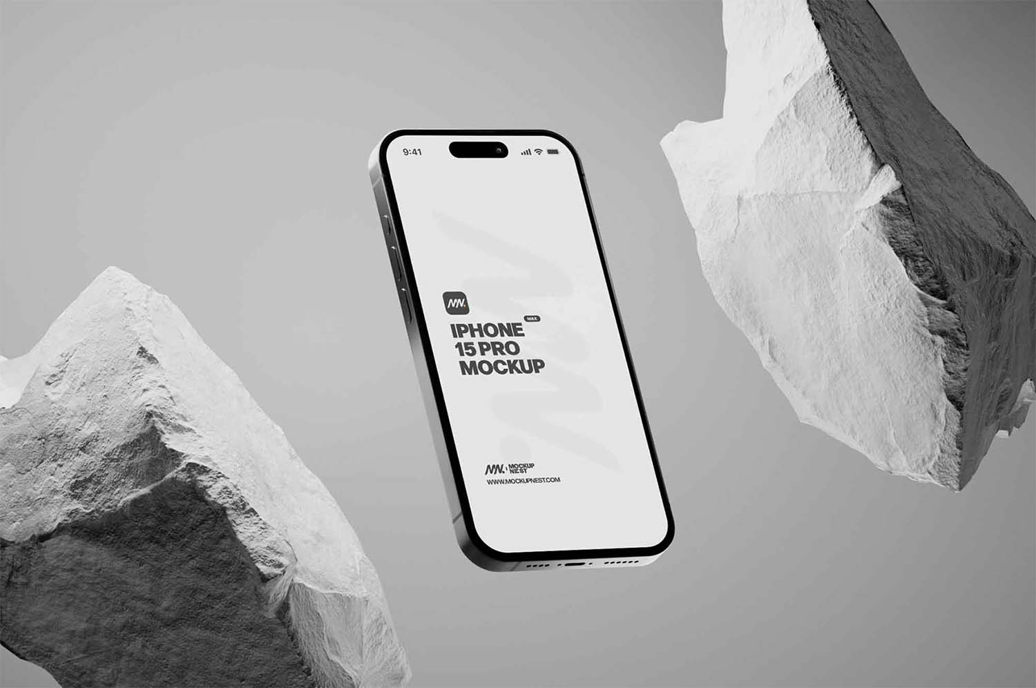 White Rock iPhone 15 Pro Mockup