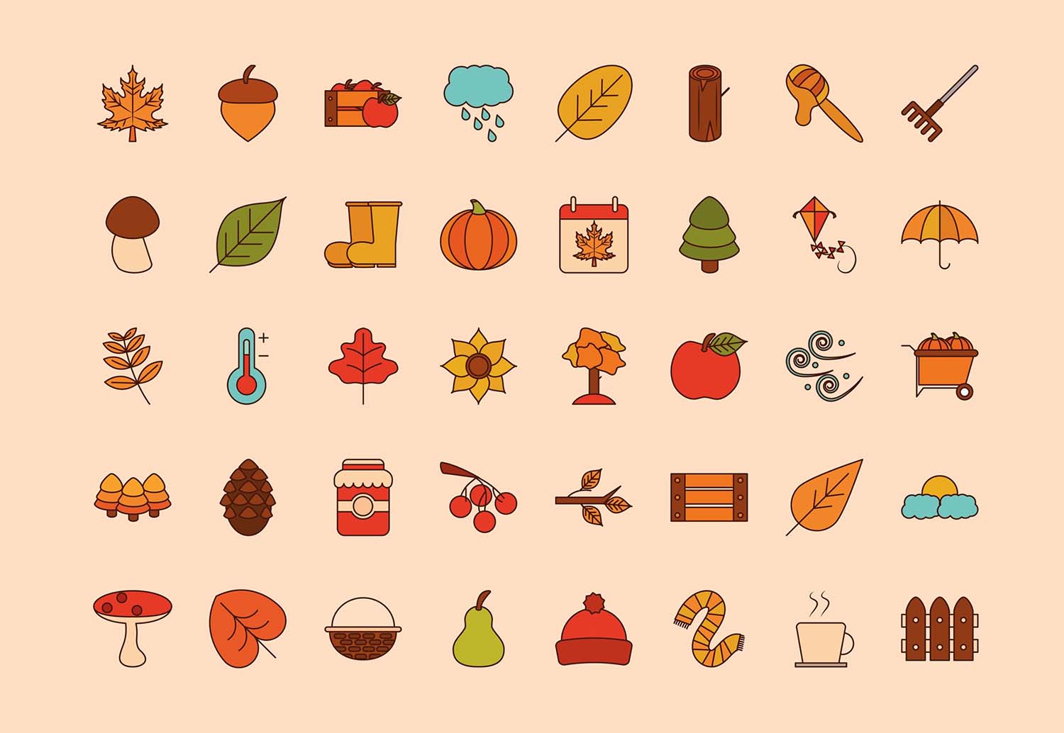 Autumn Picnic Icons