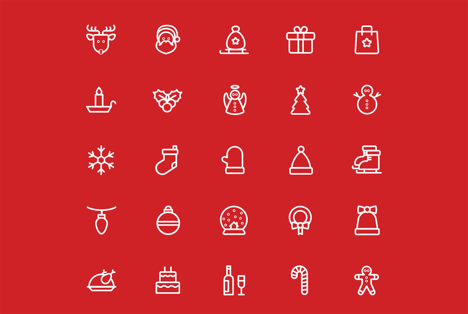 Christmas Line Vector Icons