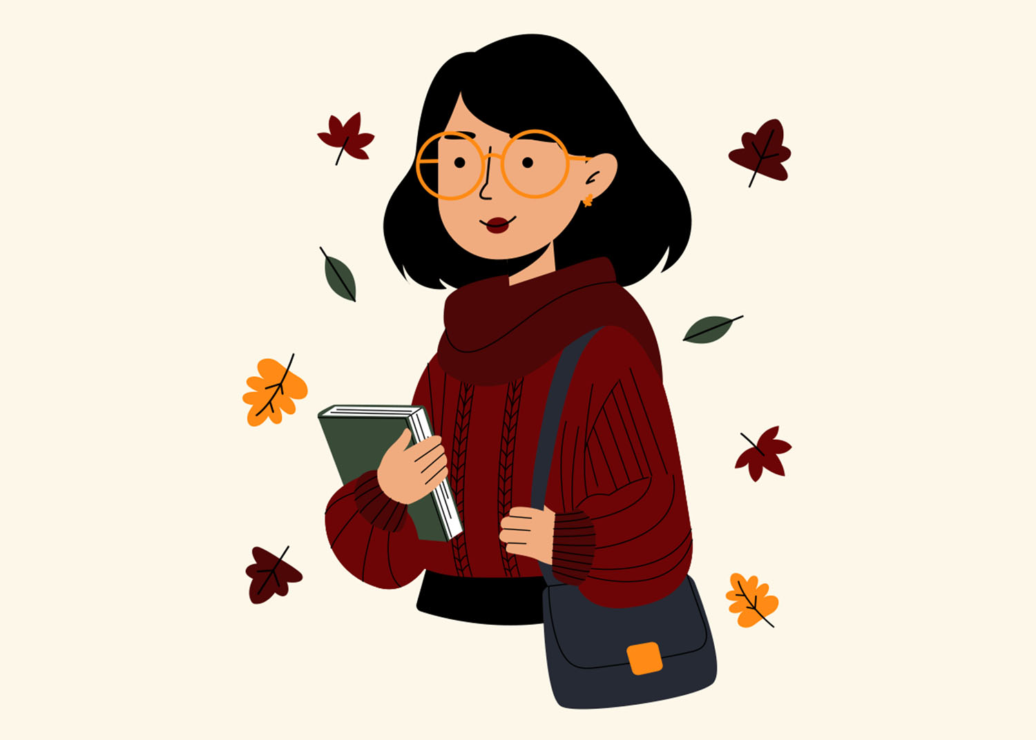 Girl Illustration Fall