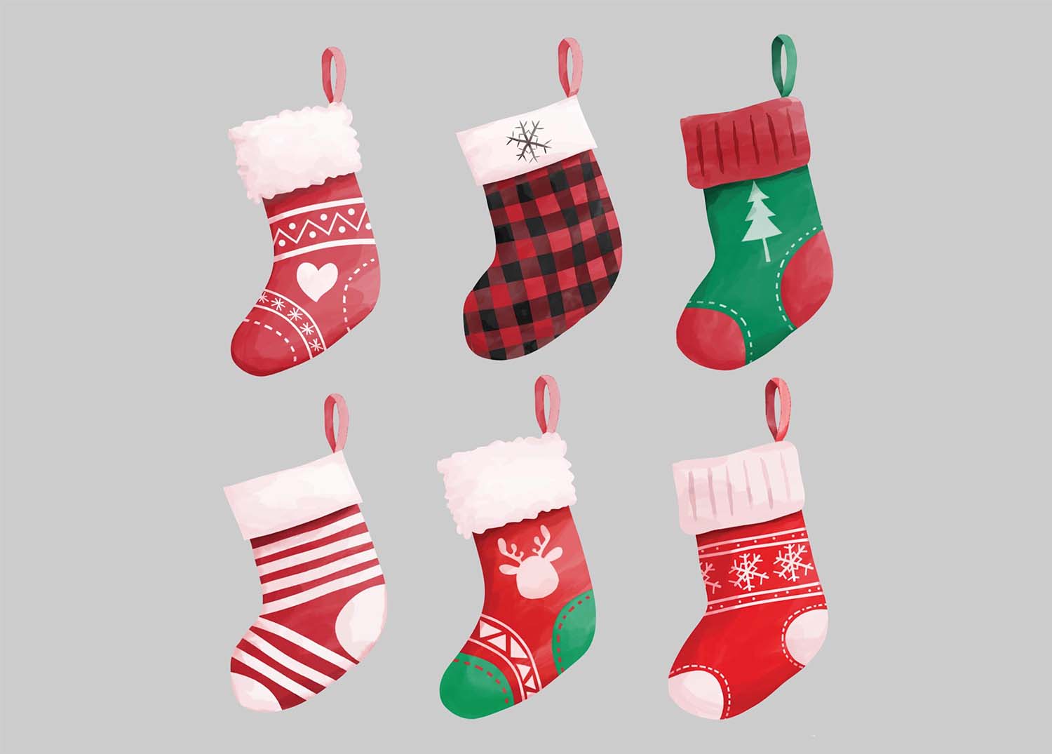 Watercolor Christmas Stockings