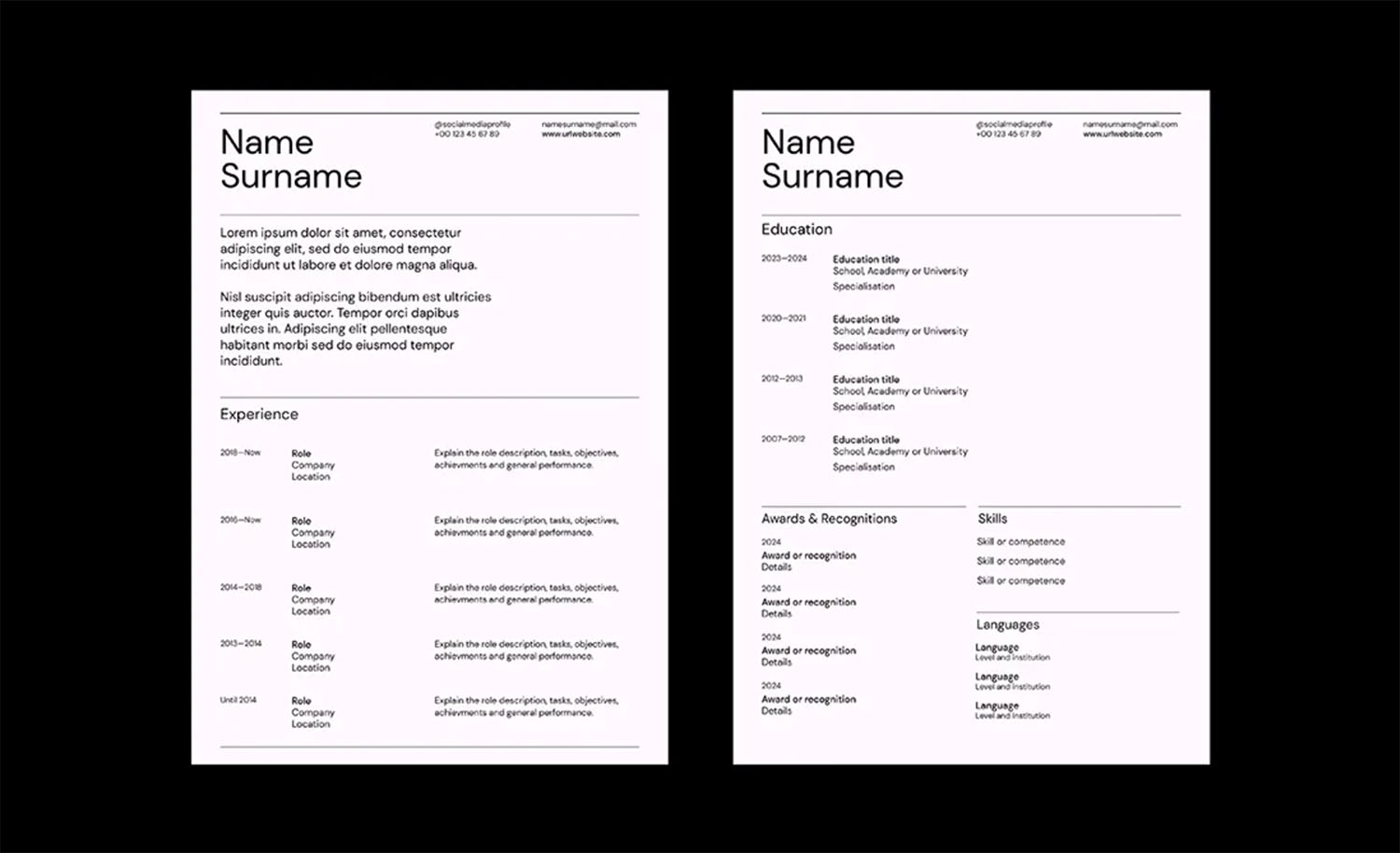 Clean InDesign Resume