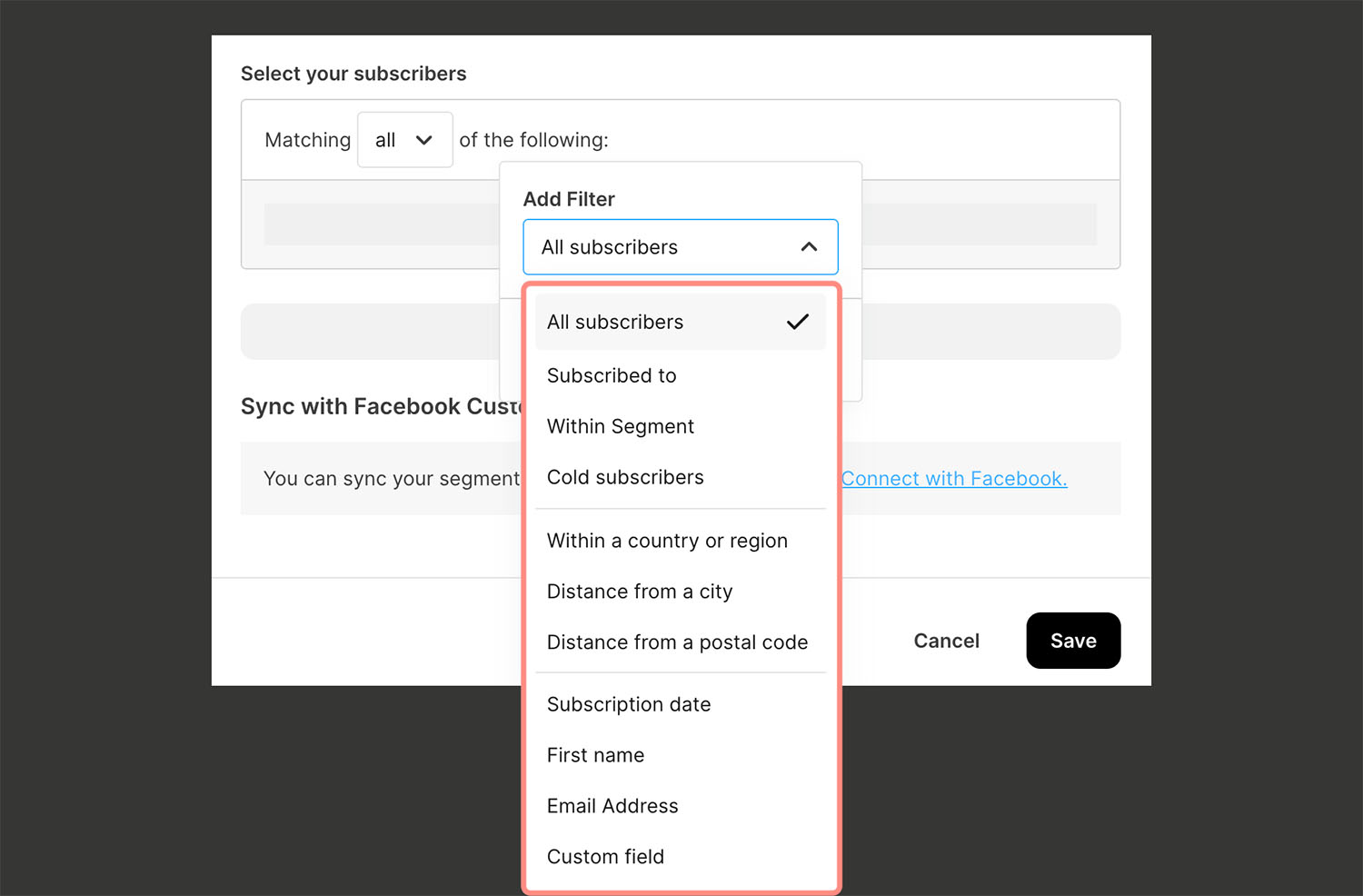 Segment Add Filter