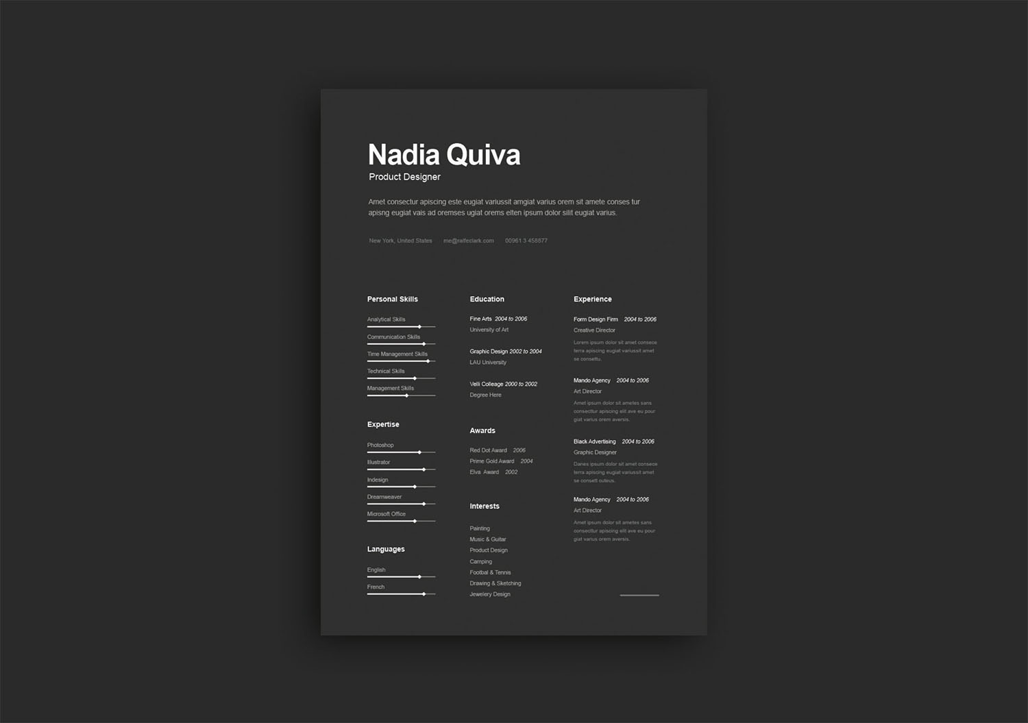 Simple Dark Resume