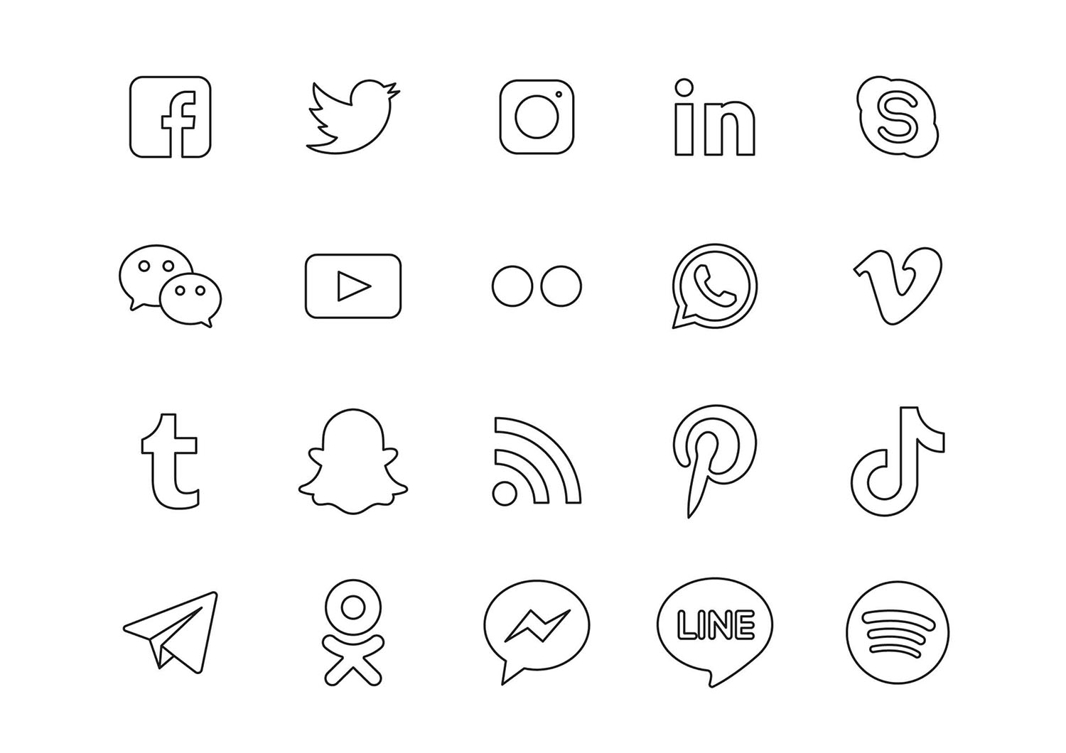 LIne SNS Icons