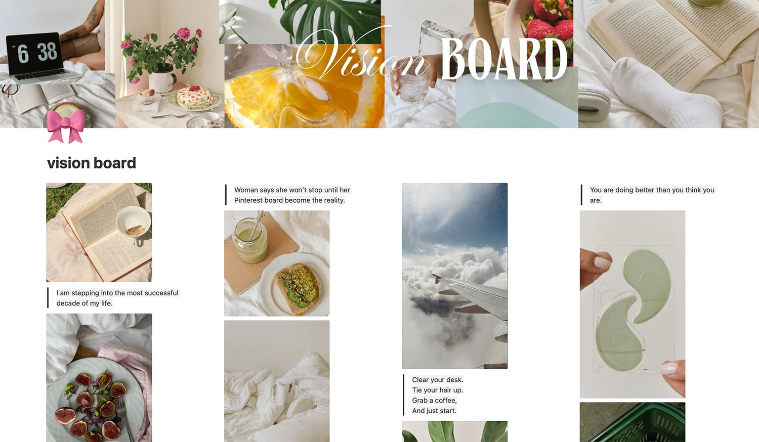 Notion Vision Board