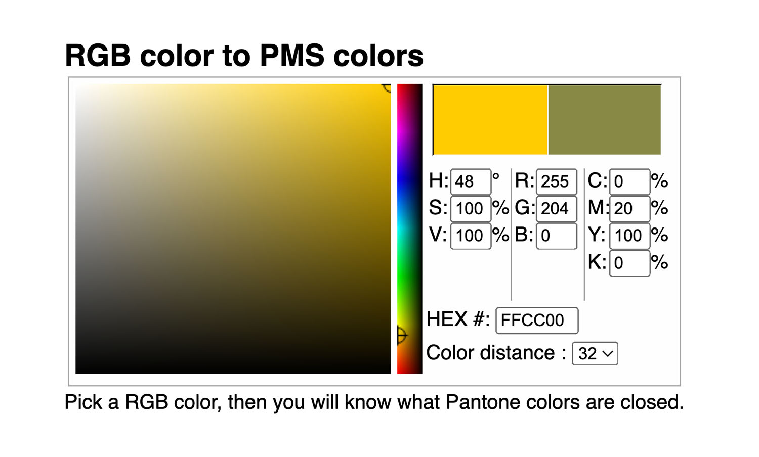 RGB Pantone