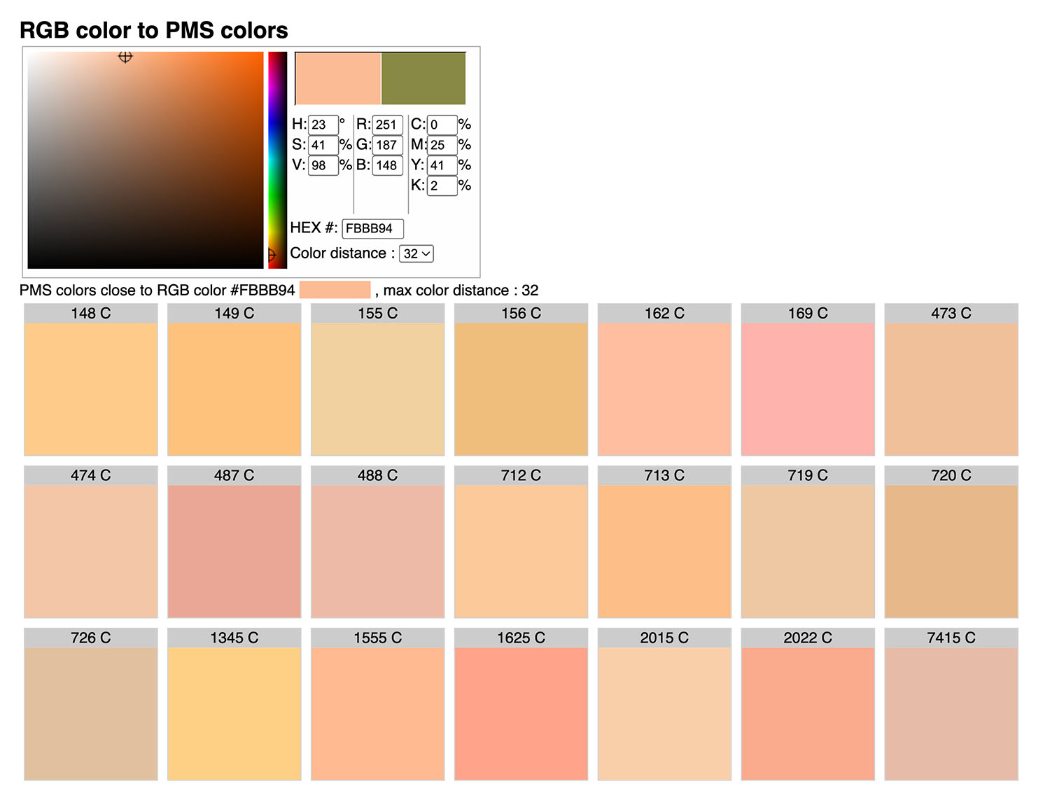 RGB Pantone