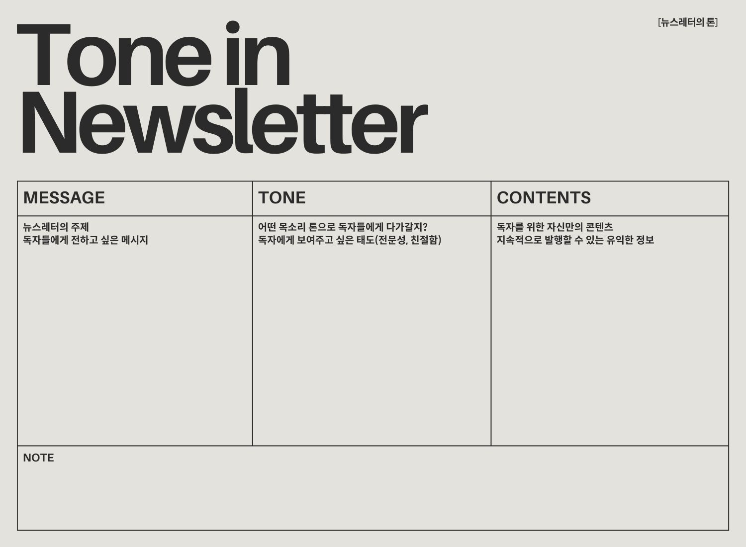 Tone in Newsletter