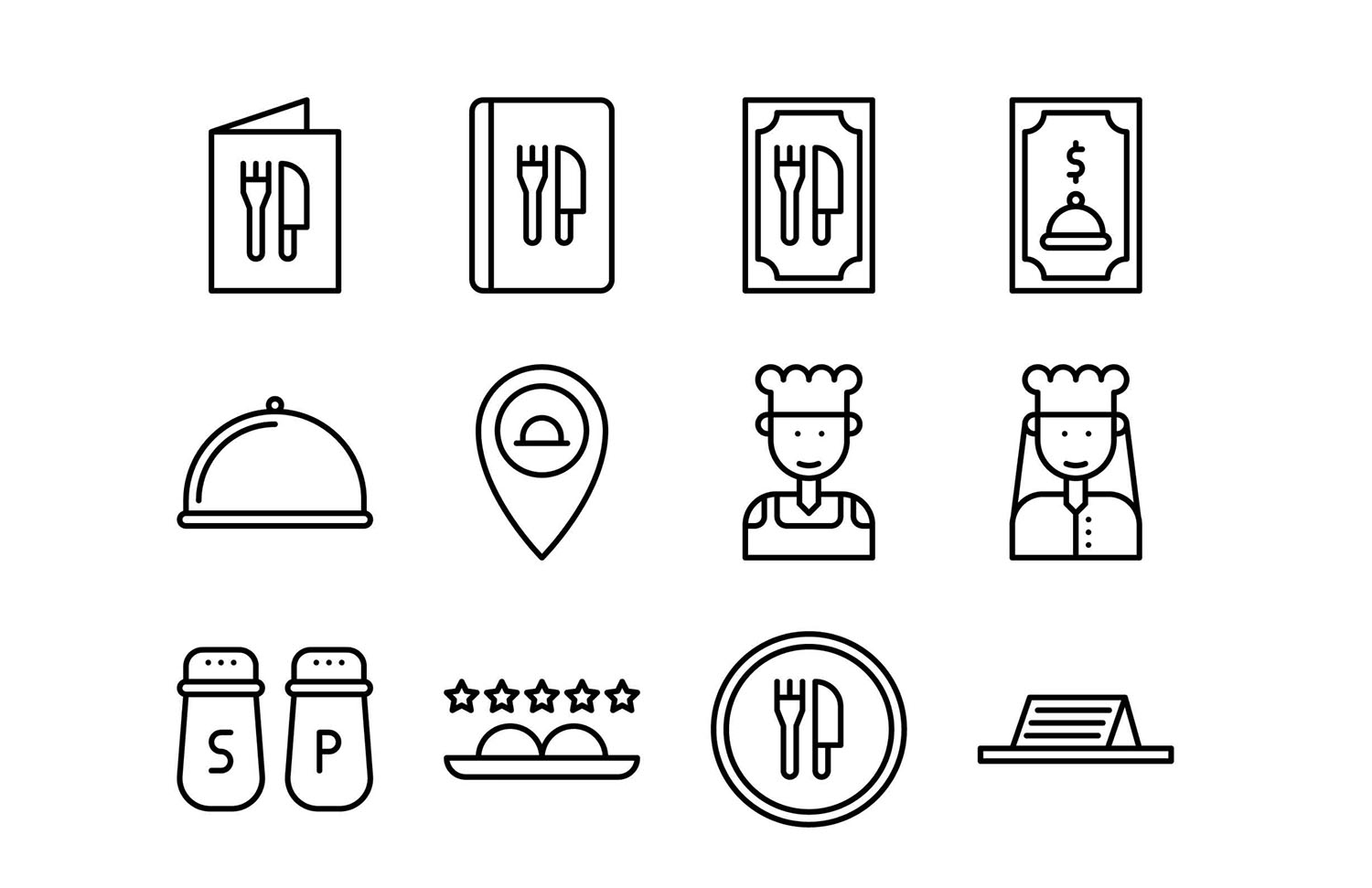 Restaurant Line Icons